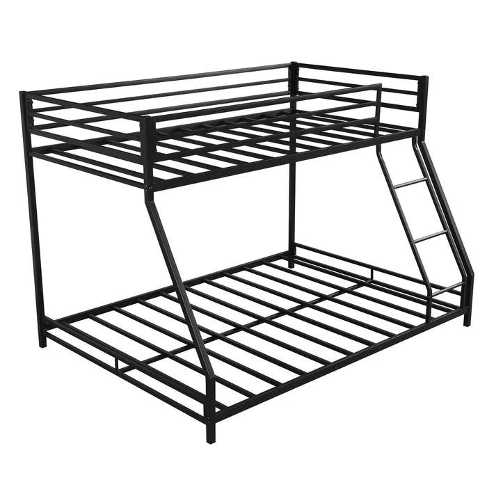 Heavy Duty Twin-Over-Full Metal Bunk Bed, Black