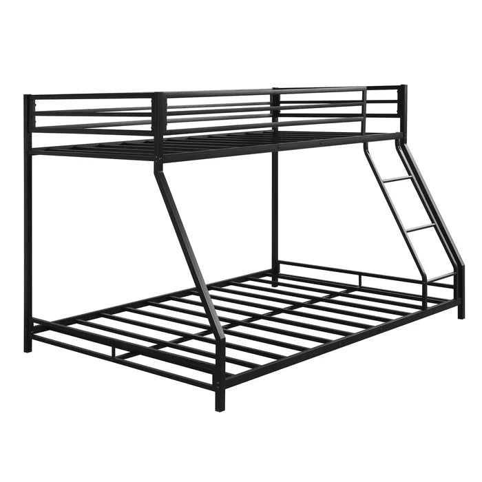 Heavy Duty Twin-Over-Full Metal Bunk Bed, Black
