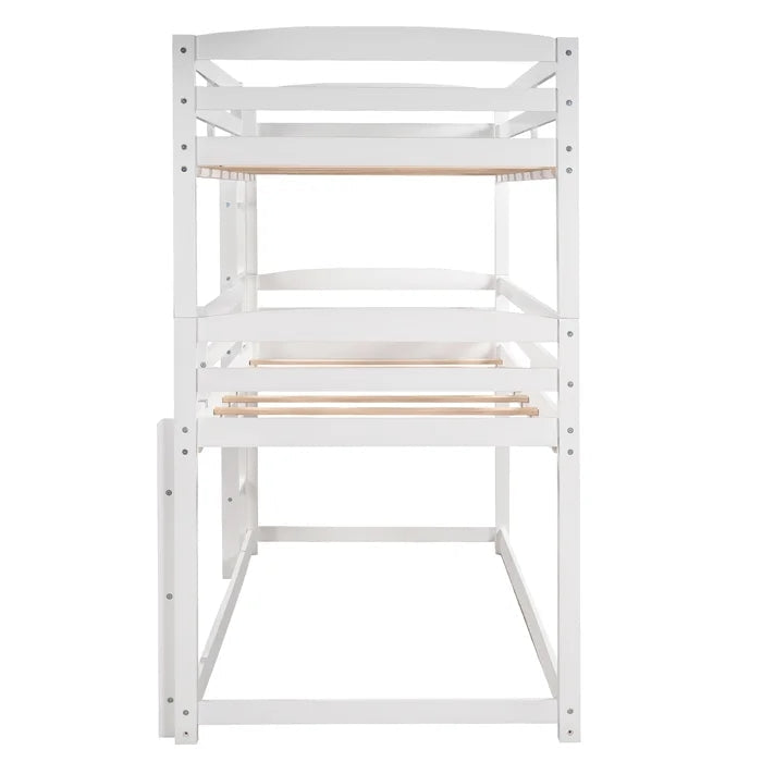Twin over Twin over Twin Triple Bunk Bed, White
