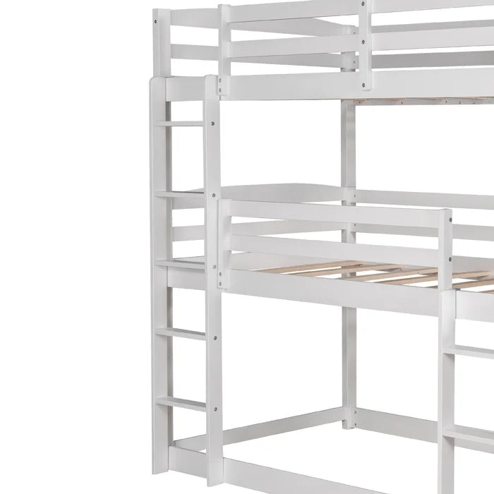 Twin over Twin over Twin Triple Bunk Bed, White