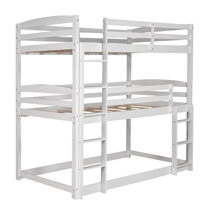 Twin over Twin over Twin Triple Bunk Bed, White