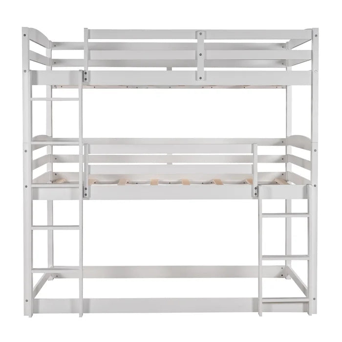 Twin over Twin over Twin Triple Bunk Bed, White
