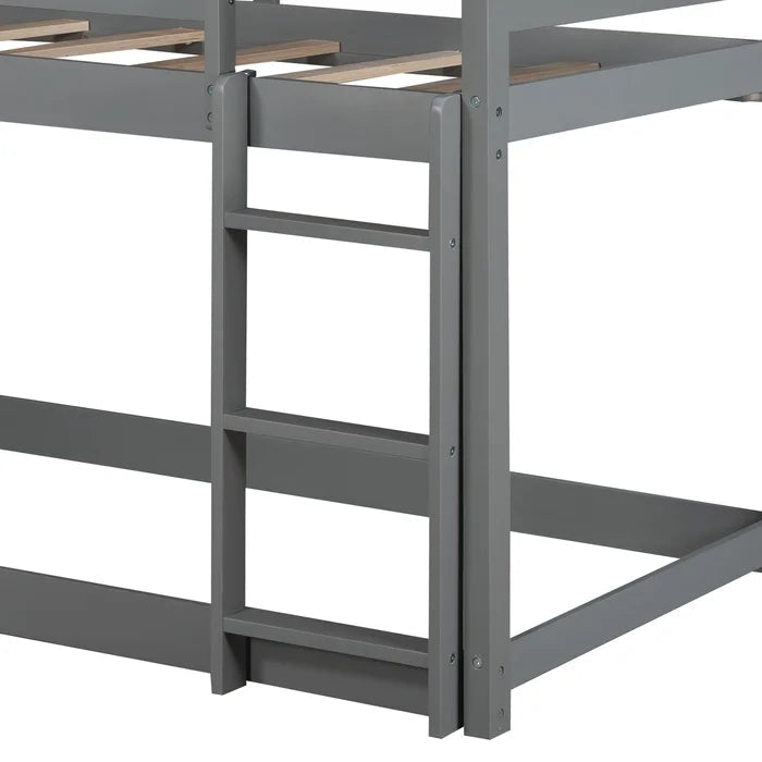 Twin over Twin over Twin Triple Bunk Bed, Gray