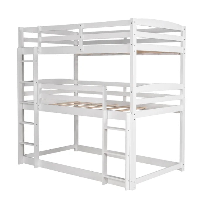 Twin over Twin over Twin Triple Bunk Bed, White