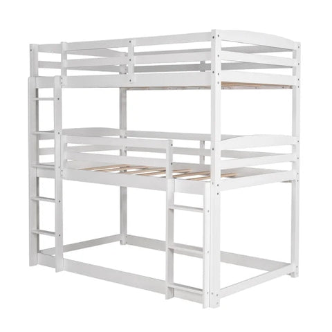 Twin over Twin over Twin Triple Bunk Bed, White