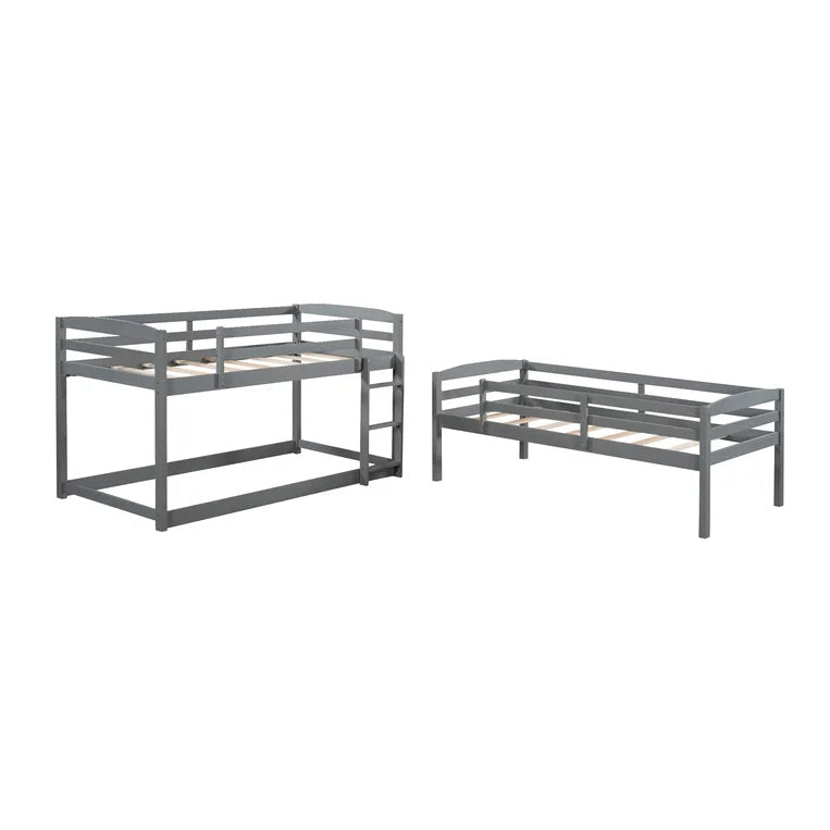 Twin over Twin over Twin Triple Bunk Bed, Gray