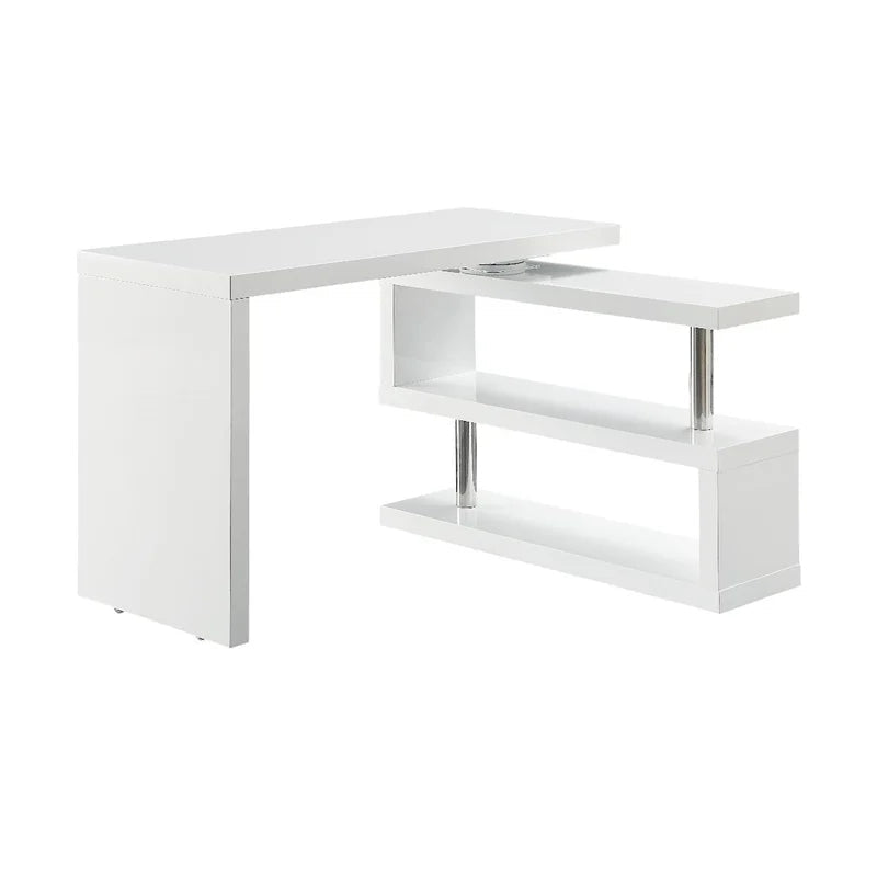 Home Office Swivel Writing Desk, White Finish