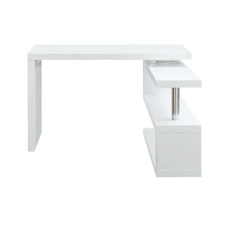 Home Office Swivel Writing Desk, White Finish