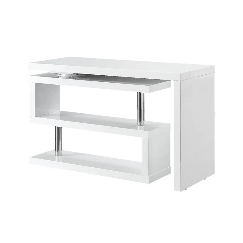 Home Office Swivel Writing Desk, White Finish