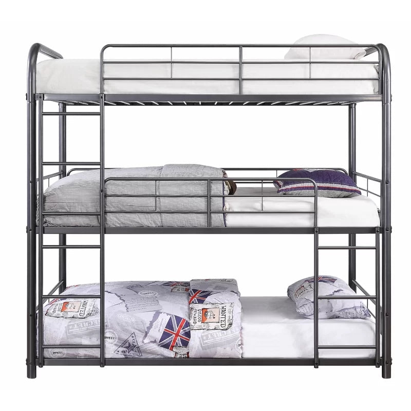 Modern Metal Triple / Quad Bunk Bed, Black