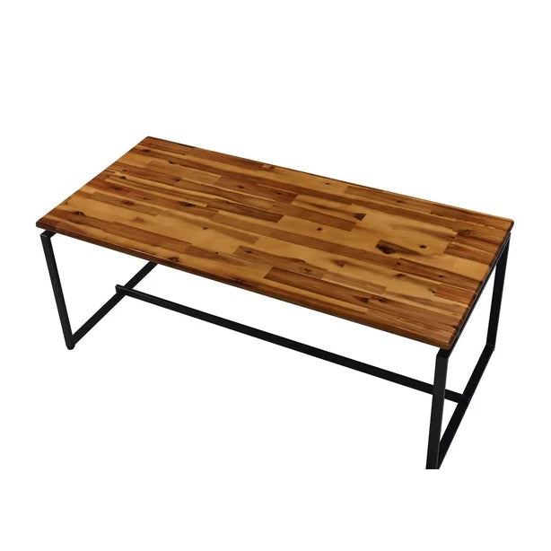 3pcs Pack Coffee/End Table Set, Oak & Black