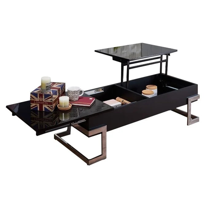 Lift Top Coffee Table, Black & Chrome