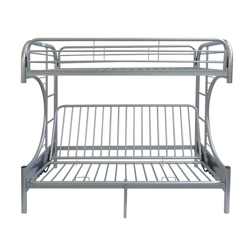 Twin Over Full Futon Daybed Bunk Bed, Silver