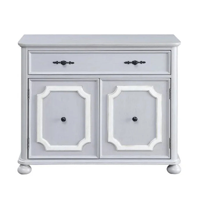 Pine Wood Cabinet Table, Gray Finish