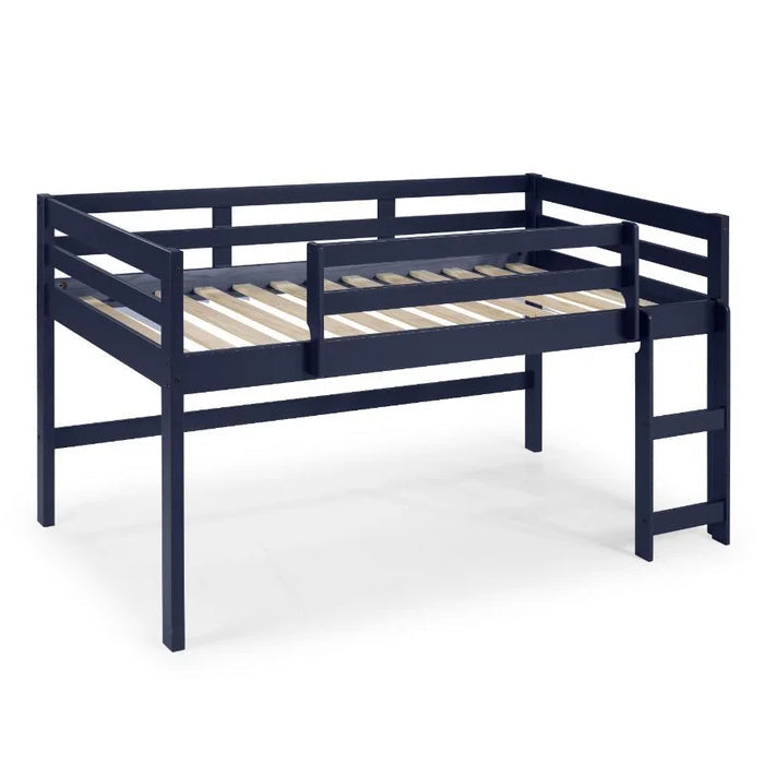 Twin Low Loft Bed, Navy Blue Finish