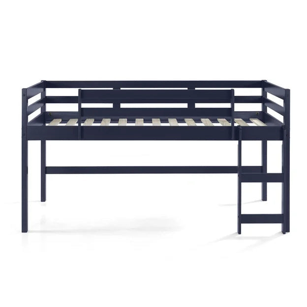 Twin Low Loft Bed, Navy Blue Finish