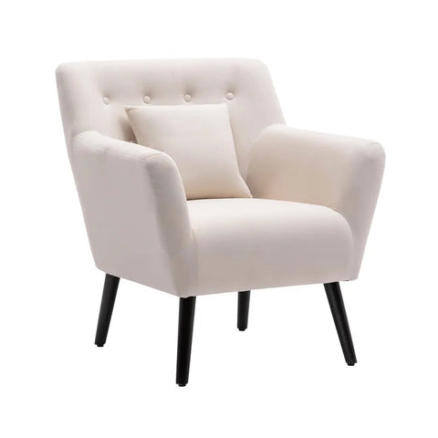 Tufted Upholstered Armchair Sofa Chair, Beige
