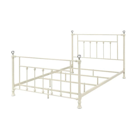 Metal Full Size Platform Bed, White Finish