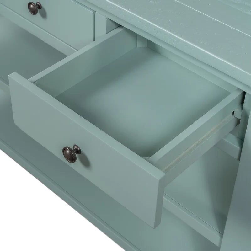 48 Inches Modern Solid Wood Console Table, Retro Green