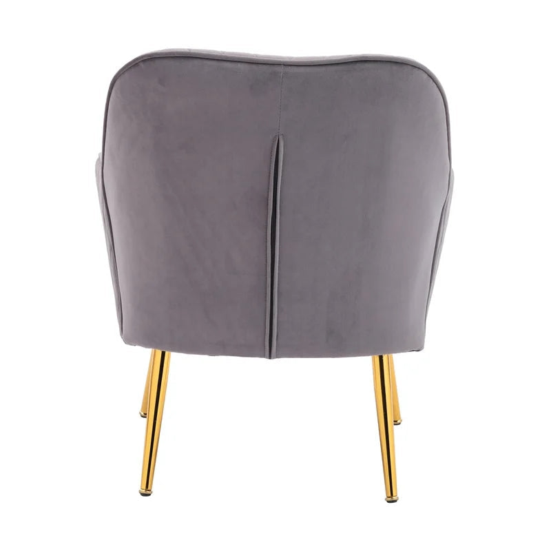 Modern Soft Tufted Velvet Sofa Armchair, Gray