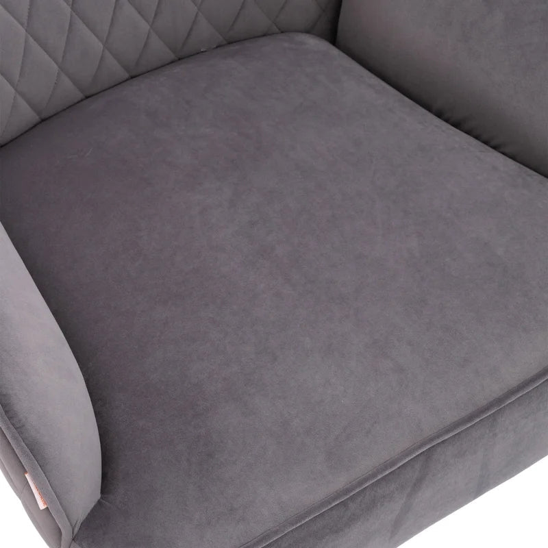 Modern Soft Tufted Velvet Sofa Armchair, Gray