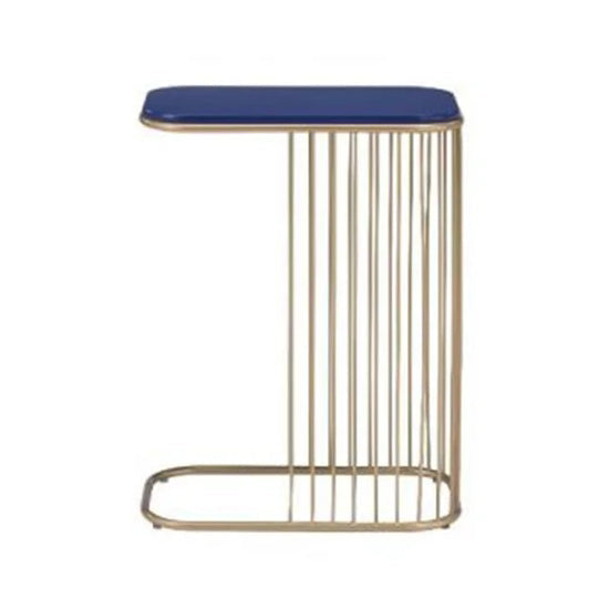 Frame Coffee End Table, Blue & Gold Finish