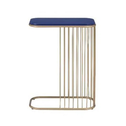 Frame Coffee End Table, Blue & Gold Finish