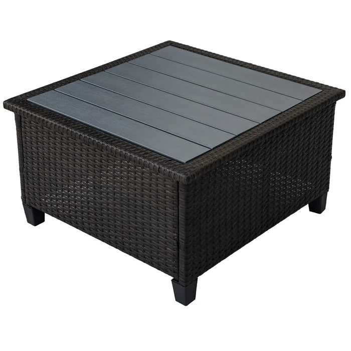 Rattan Wicker Patio Outdoor Sectional Furniture Set with Cushions and 2 Pillows