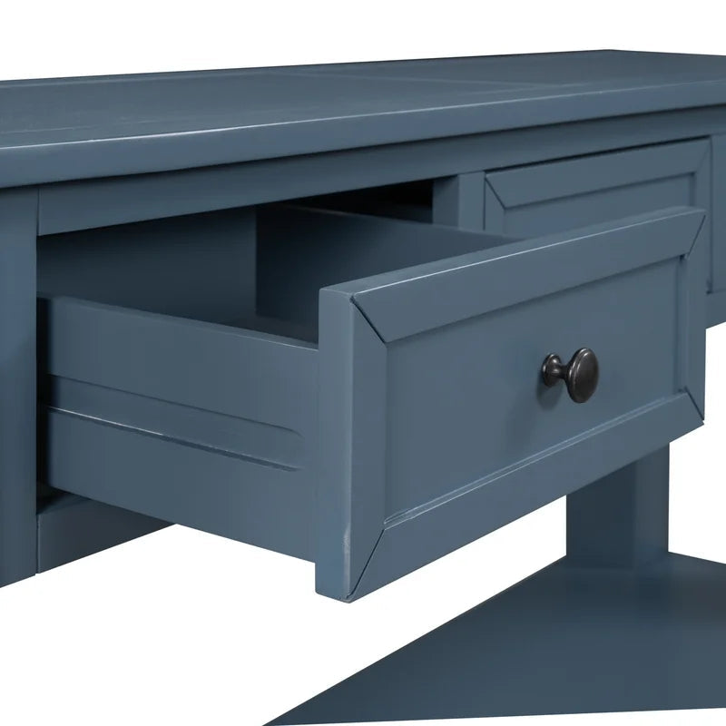 55 inches Modern Solid Wood Console Sofa Table, Blue