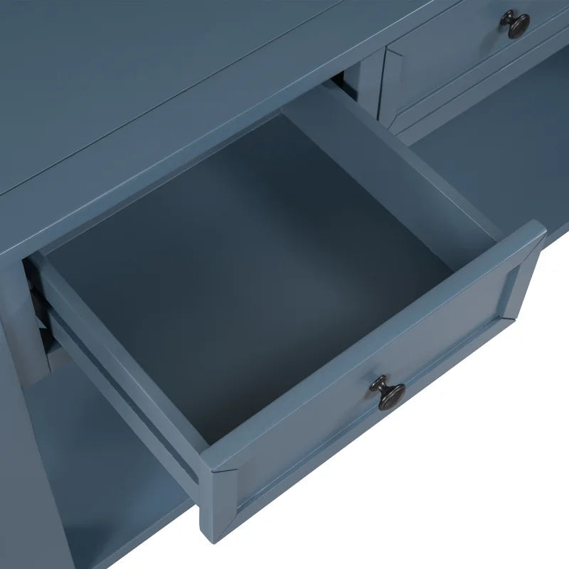 55 inches Modern Solid Wood Console Sofa Table, Blue