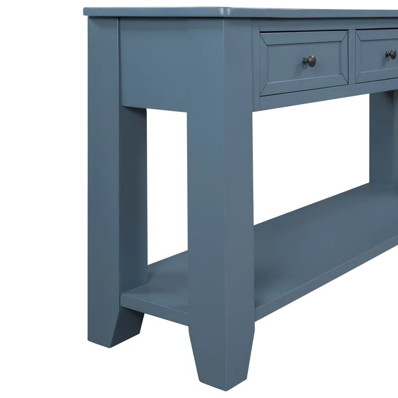55 inches Modern Solid Wood Console Sofa Table, Blue