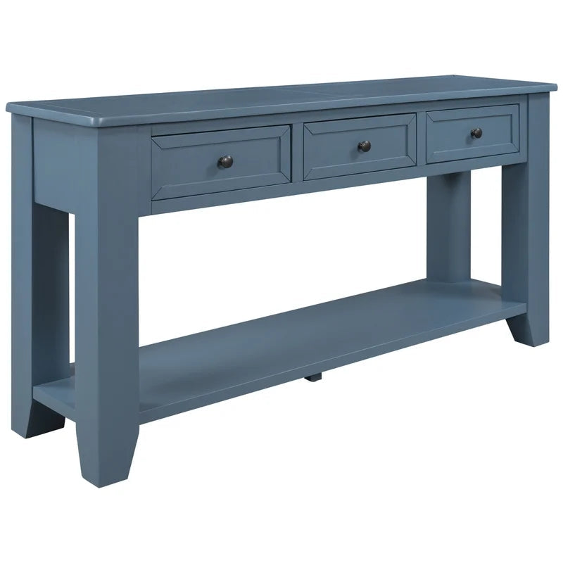 55 inches Modern Solid Wood Console Sofa Table, Blue