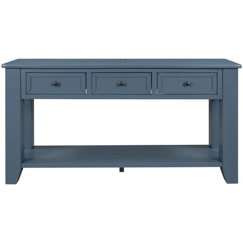 55 inches Modern Solid Wood Console Sofa Table, Blue