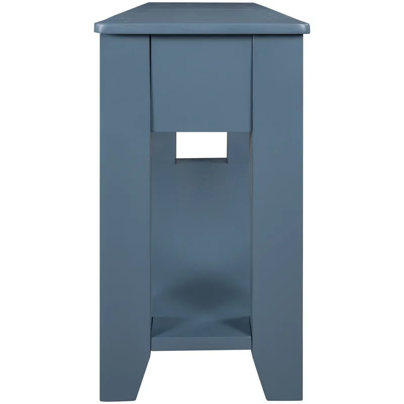 55 inches Modern Solid Wood Console Sofa Table, Blue