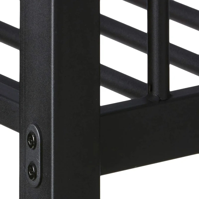 Twin Size Metal Tube Bunk Bed, Sandy Black