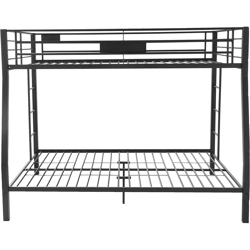 Twin Size Metal Tube Bunk Bed, Sandy Black