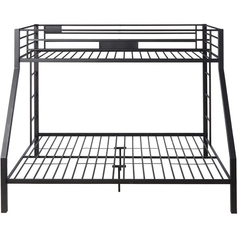 Twin Size Metal Tube Bunk Bed, Sandy Black