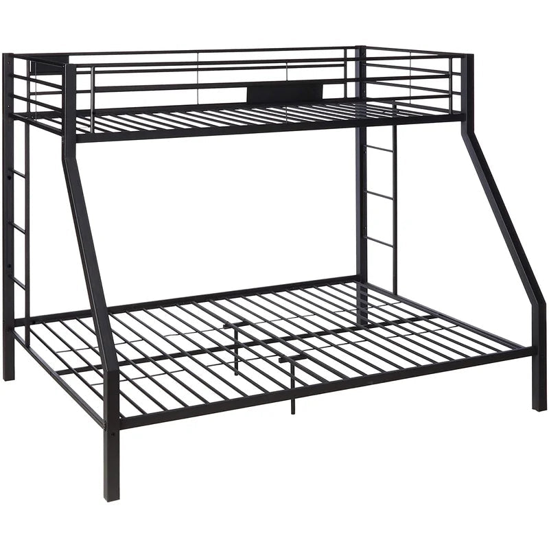 Twin Size Metal Tube Bunk Bed, Sandy Black