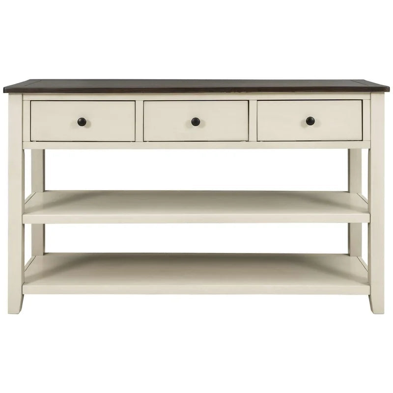 50 Inches Modern Pine Wood Console Table, Antique Gray