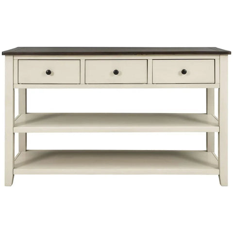 50 Inches Modern Pine Wood Console Table, Antique Gray
