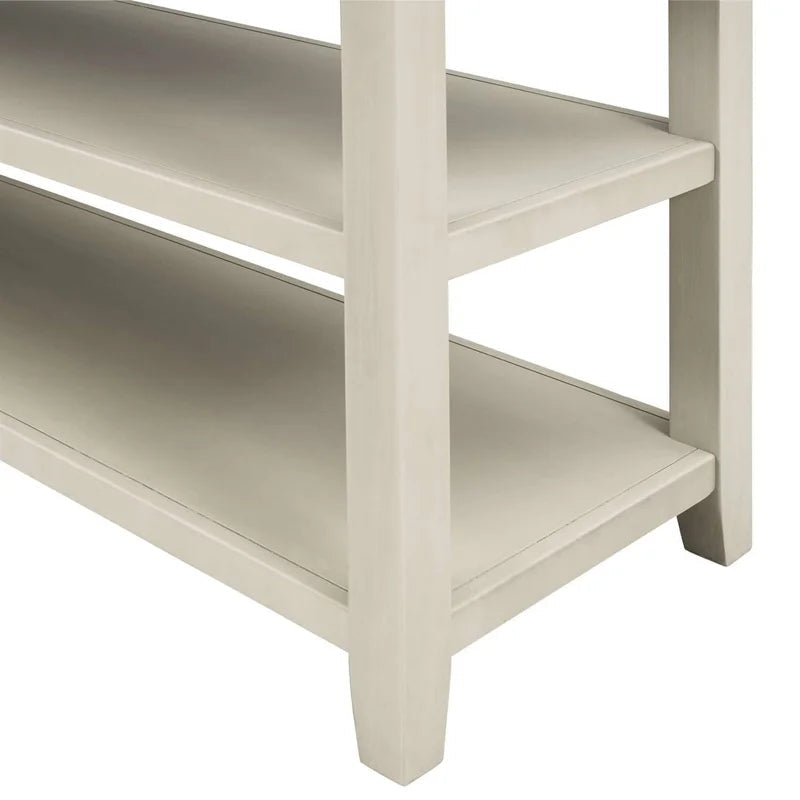 50 Inches Modern Pine Wood Console Table, Antique Gray