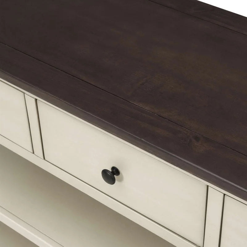 50 Inches Modern Pine Wood Console Table, Antique Gray