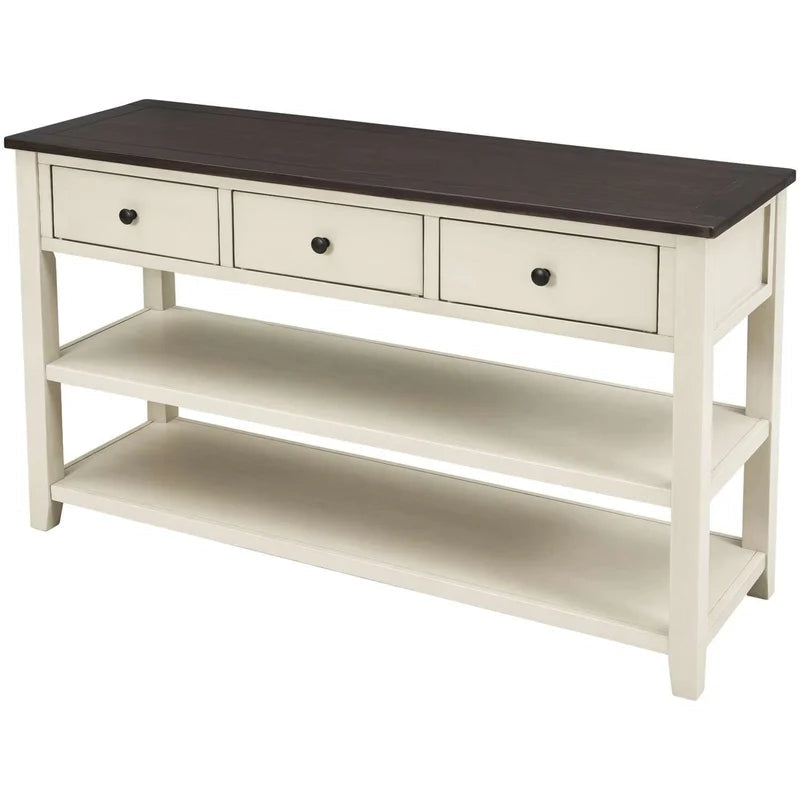 50 Inches Modern Pine Wood Console Table, Antique Gray