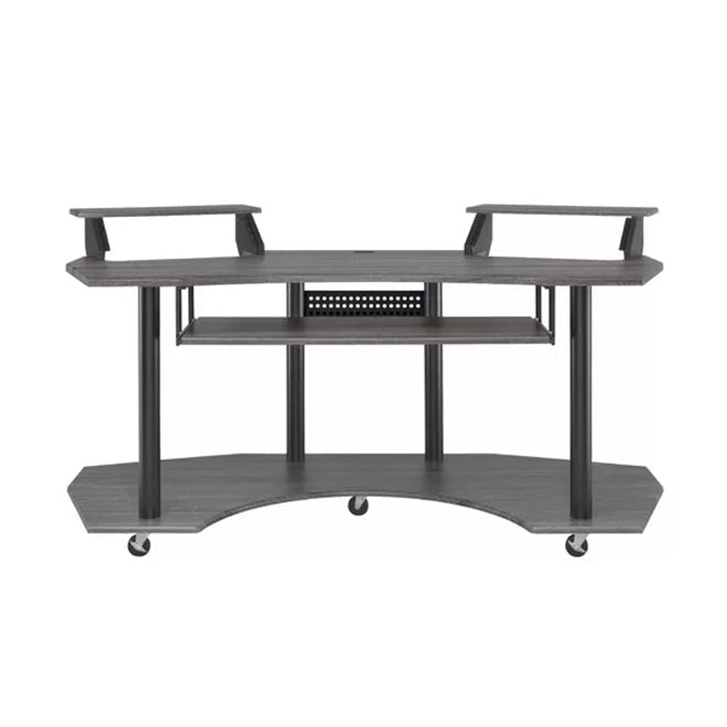 Square Solid Wood Computer Desk, Black Oak