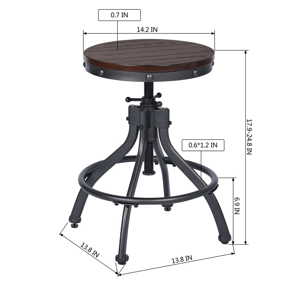 Industrial Wooden 3pcs Bar Table & Stools Set