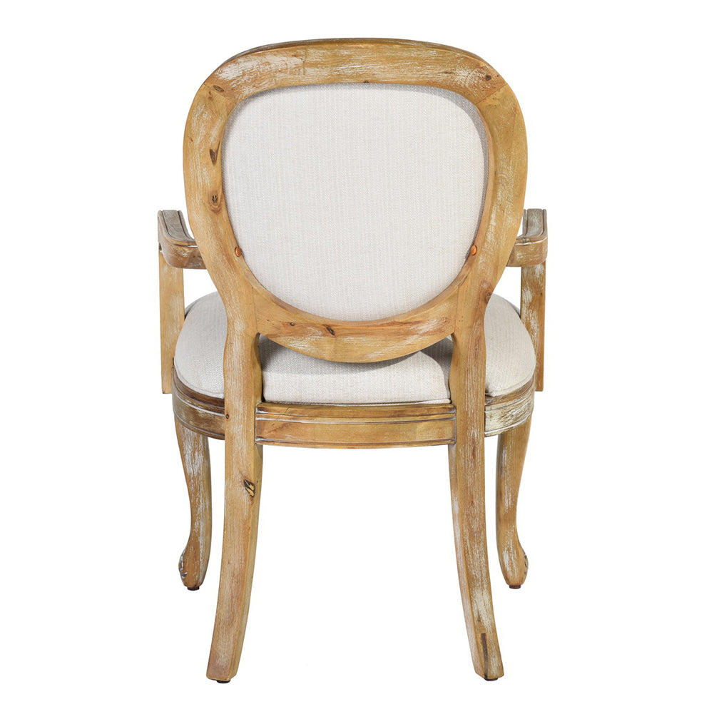 Upholstered Armchair Dining Chair, Natural Oak