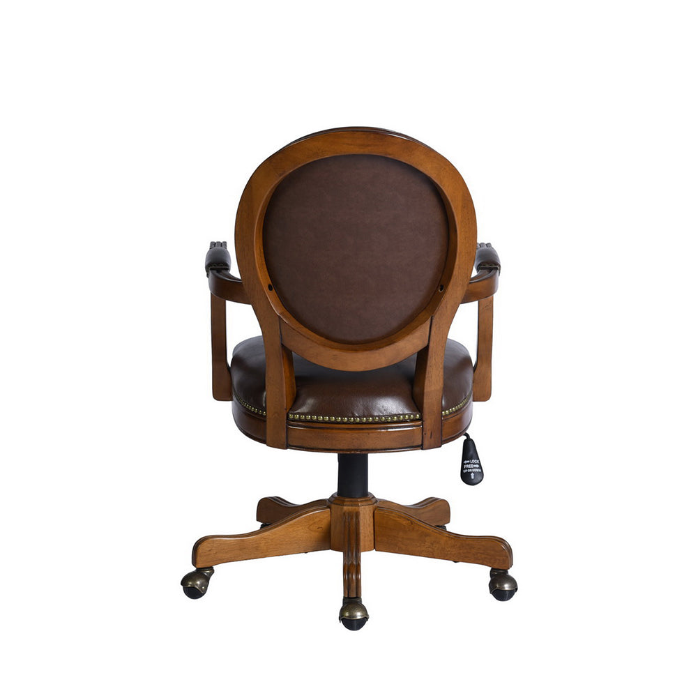 Solid Wood Home Office Task Chair, Brown