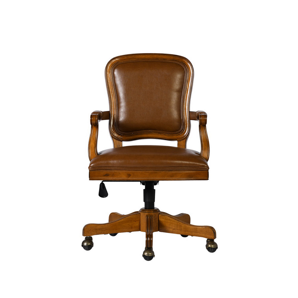 Home Office Chair Traditional Style Faux Leather Task Chair