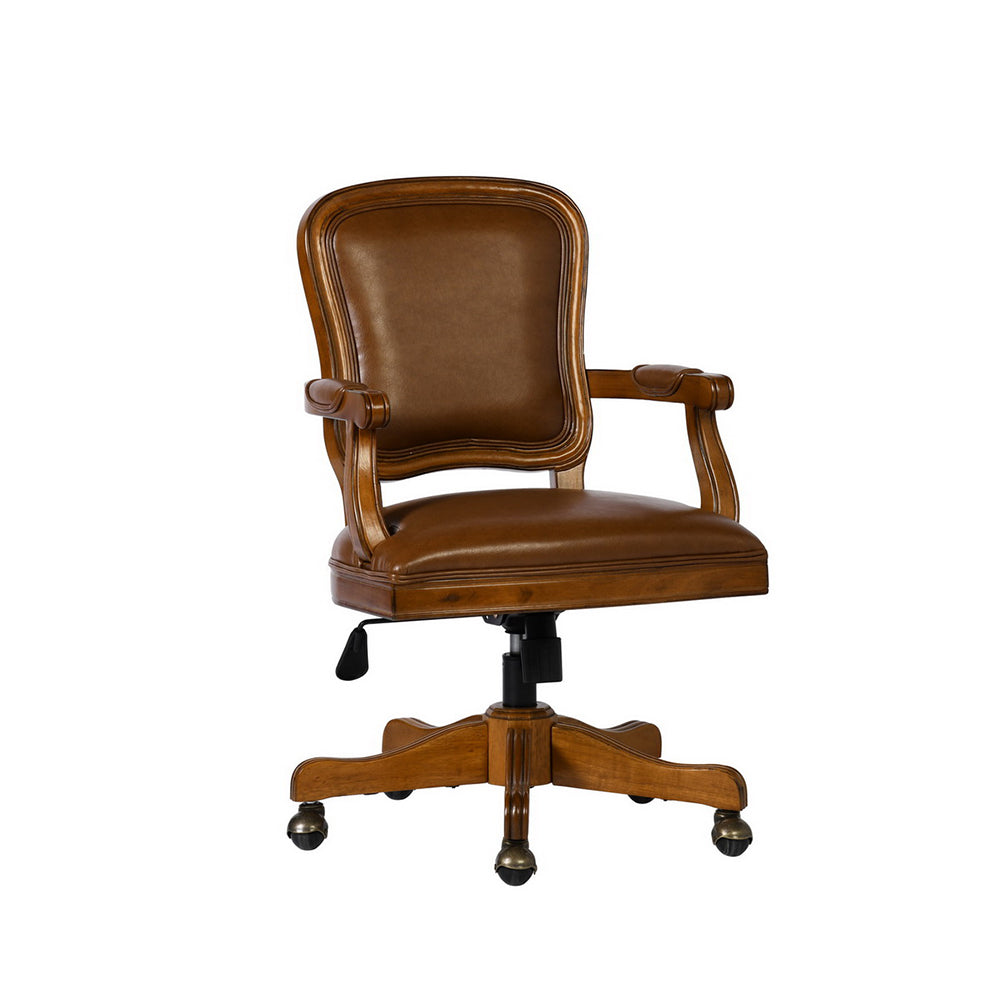 Home Office Chair Traditional Style Faux Leather Task Chair