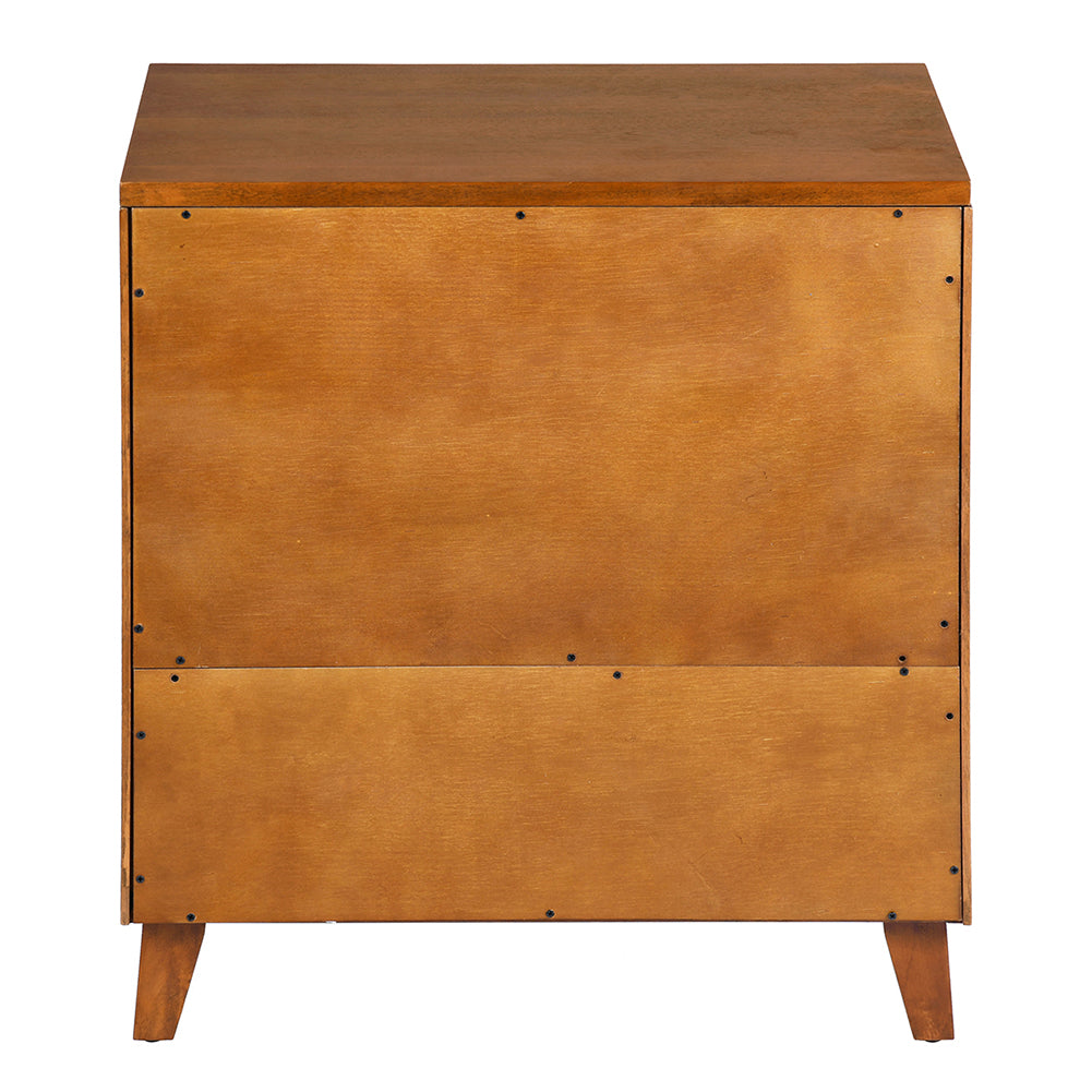 3 - Drawer Solid Wood Nightstand in Brown